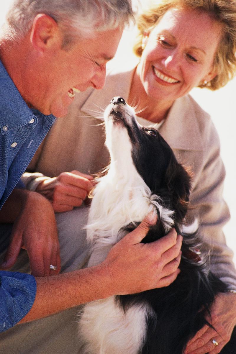 couple with dog